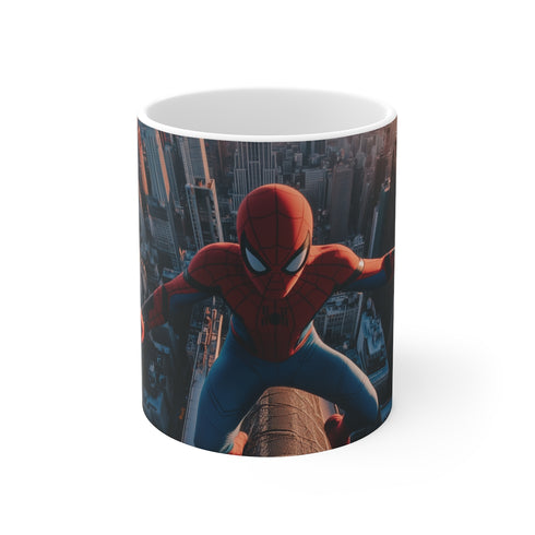 Spiderman Swinging New York City Mug
