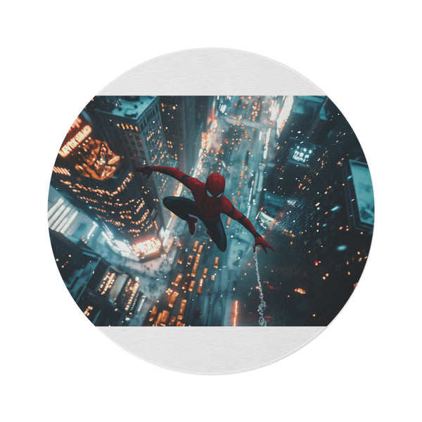 Spiderman Swinging Over New York Rug