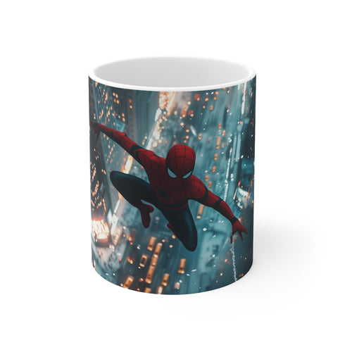"Spiderman Swinging Through NYC Mug"