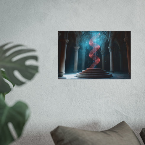 Spinning Data Helix Stone Altar