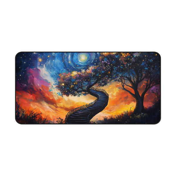 Spiral Staircase Into Stars Desk Mat