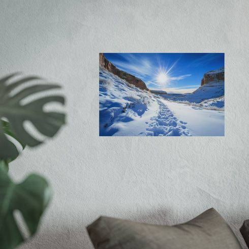 Spiraling Sun Over Frozen Canyon