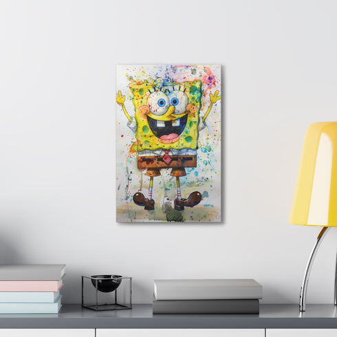 Spongebob Squarepants Under The Sea canvas art print for home decor.