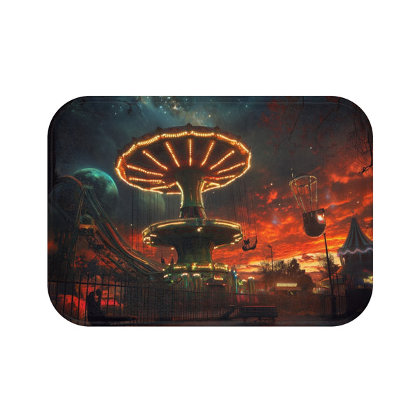 "Spooky Space Carnival Bath Mat"