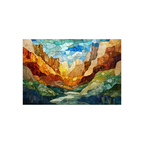 Stained Glass Canyon Art Poster