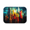 Stained Glass City Skyline Bath Mat