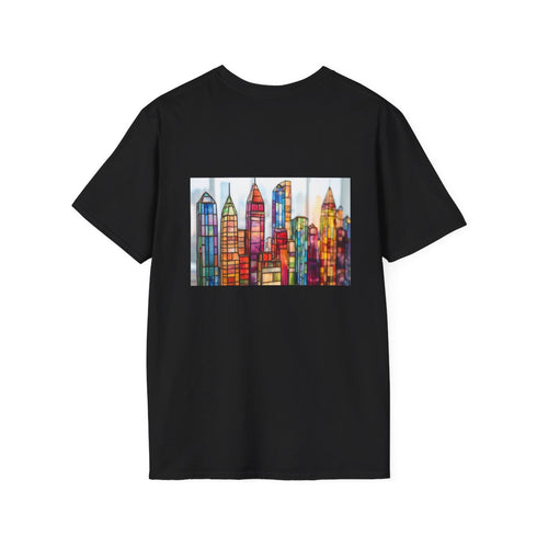 Stained Glass Skyline T-Shirt Design