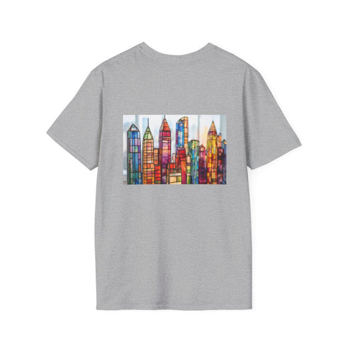 Stained Glass Skyline T-Shirt Design