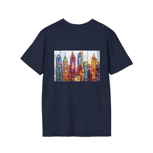 Stained Glass Skyline T-Shirt Design
