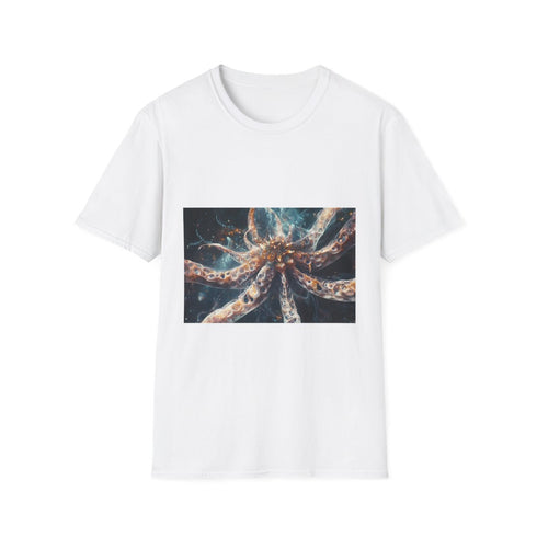 Starborn Creature Made of Fractals Graphic Unisex Softstyle T-Shirt - Front View