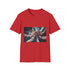 Starborn Creature Made of Fractals Graphic Unisex Softstyle T-Shirt - Red Variant