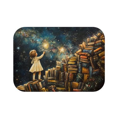 "Stargazer Child Bath Mat: Explore the Universe"