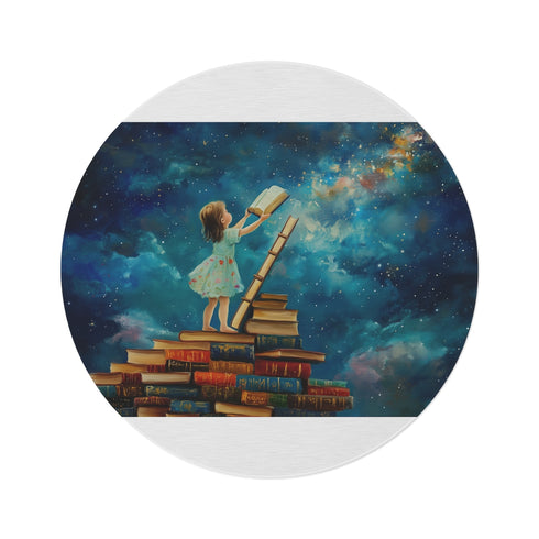 "Stargazing Child Round Rug"