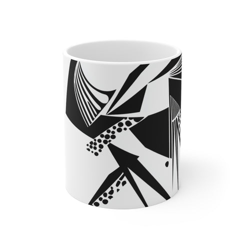 "Starlight White Abstract Coffee Mug"