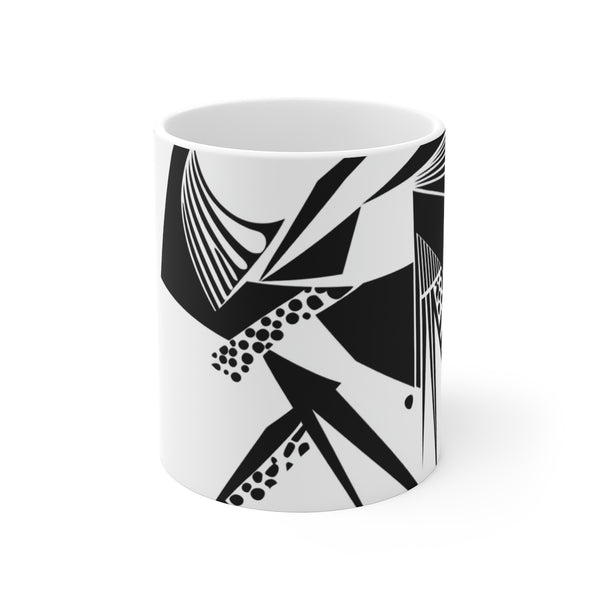 "Starlight White Abstract Coffee Mug"