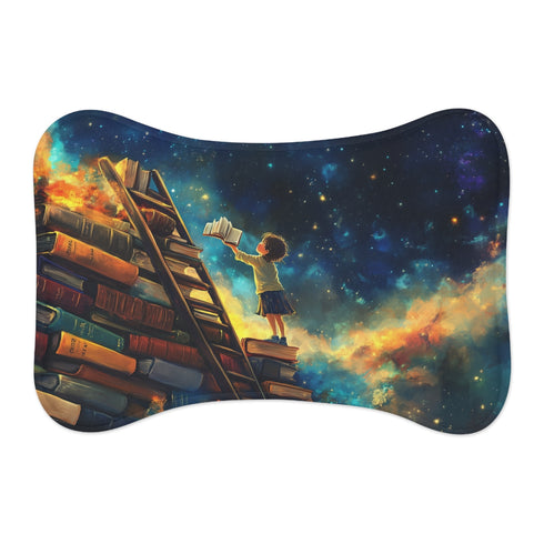 "Starry Adventure Pet Mat: Reach for the Stars with Books"