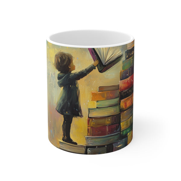 "Starry-Eyed Bookworm Mug"