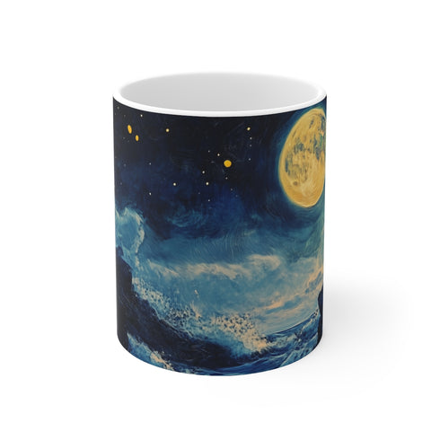 "Starry Night Full Moon Mug"