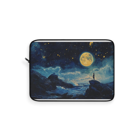 "Starry Night Laptop Sleeve: Full Moon Magic"