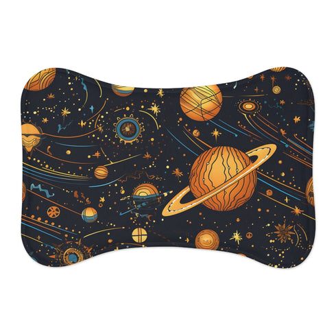 "Starry Night Pet Mat: Celestial Whimsy"