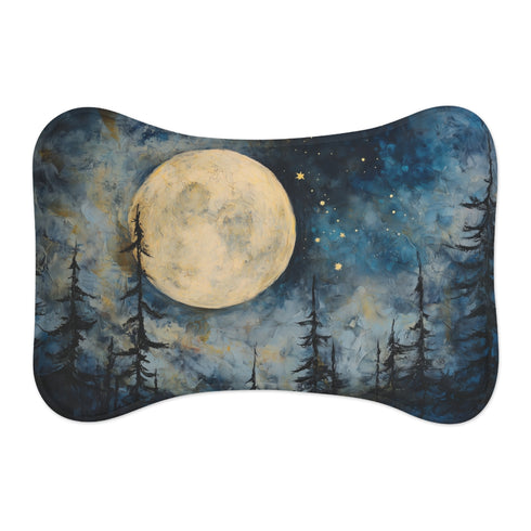"Starry Night Pet Mat: Moonlit Bliss"