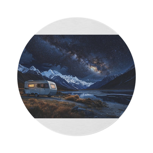 "Starry Night Round Rug: Aoraki Mackenzie Dark Sky Reserve"