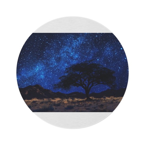 "Starry Night Sky Round Rug"