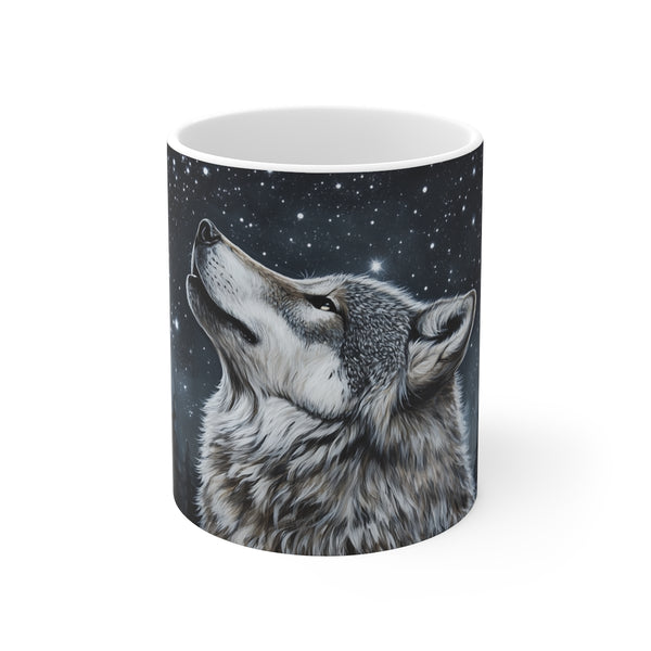 "Starry Night Wolf Coffee Mug"