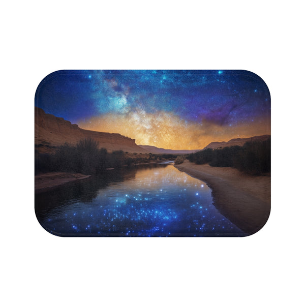 "Starry River Bath Mat Design"