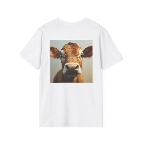 Startled Bovine Tee: Moo-tiful Surprise