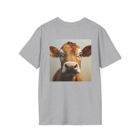 Startled Bovine Tee: Moo-tiful Surprise