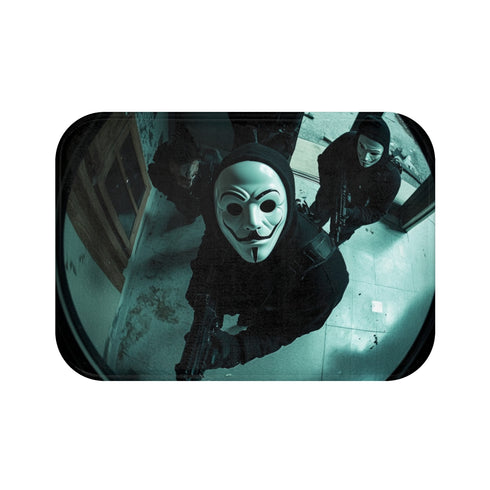 "Stealthy Fisheye Surveillance Bath Mat"