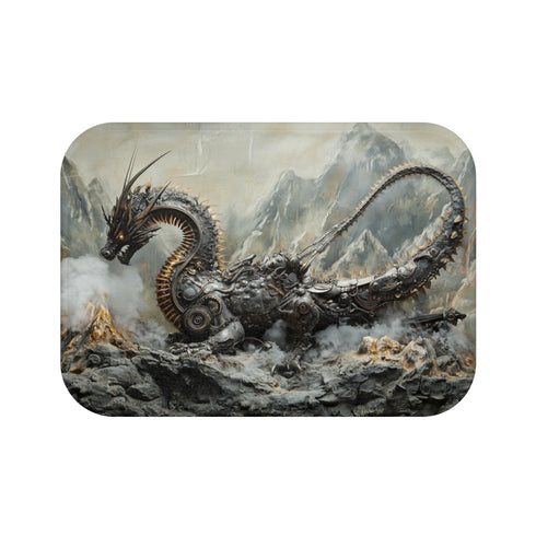 Steam-Powered Dragon Bath Mat Mountains