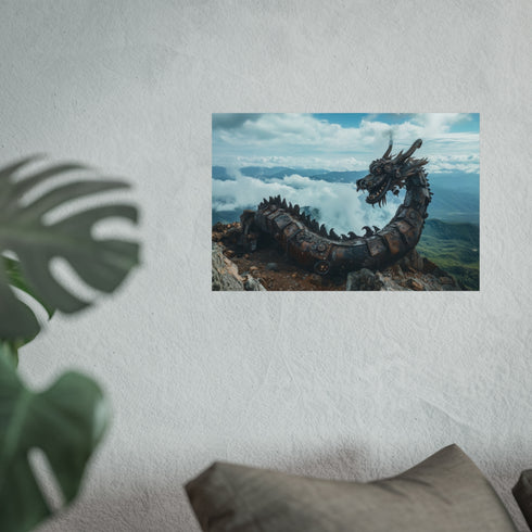 Steam-Powered Dragon Perched Mountain Top