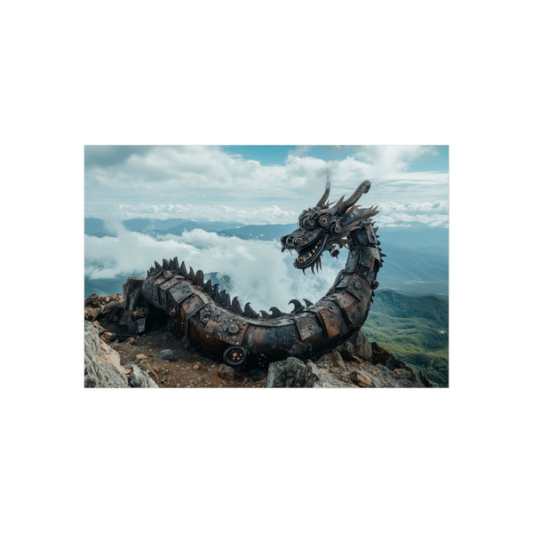Steam-Powered Dragon Perched Mountain Top