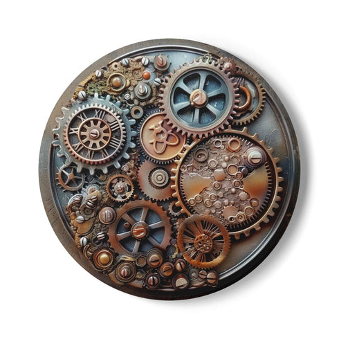 "Steampunk Gear Coaster Set: Industrial Elegance"