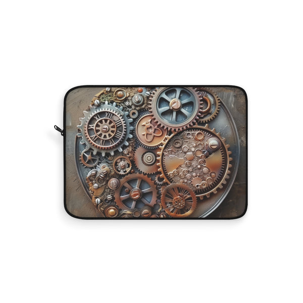 "Steampunk Gear Laptop Sleeve: Retro-cool protection"