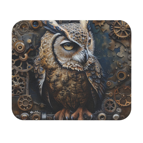 Steampunk Owl Mouse Pad A Regal Touch for Your Desk