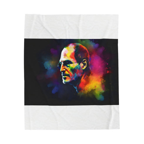 "Steve Jobs Neon Watercolor Blanket"