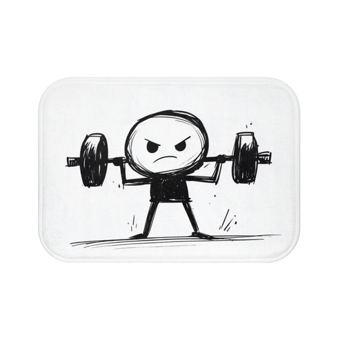 Stickman Weightlifting Bath Mat: Bold & Functional