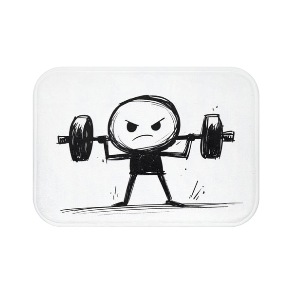Stickman Weightlifting Bath Mat: Bold & Functional