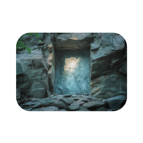 "Stone Wall Bath Mat Portal"