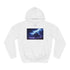 Storm Over an Electric Pyramid Graphic Unisex College Hoodie - Arctic White Front