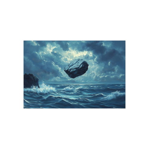 "Stormy Ocean and Floating Rocks"