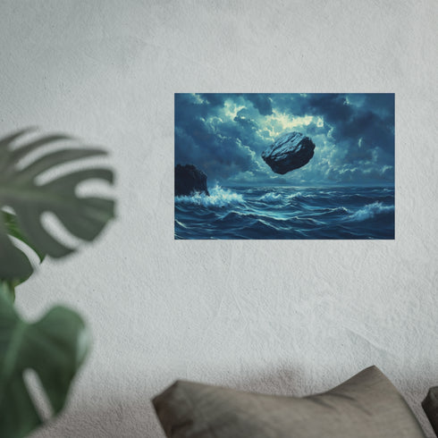 Stormy Ocean and Floating Rocks
