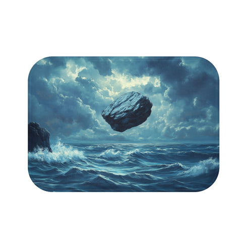 Stormy Ocean Levitating Rocks Bath Mat