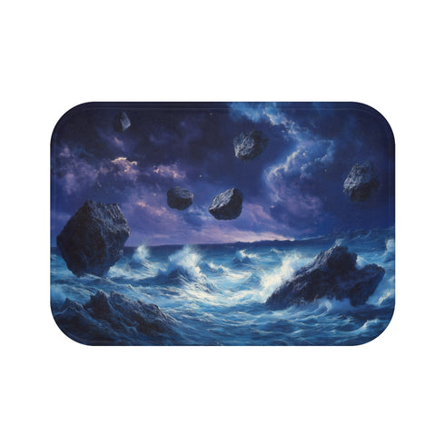 Stormy Ocean Rock Bath Mat