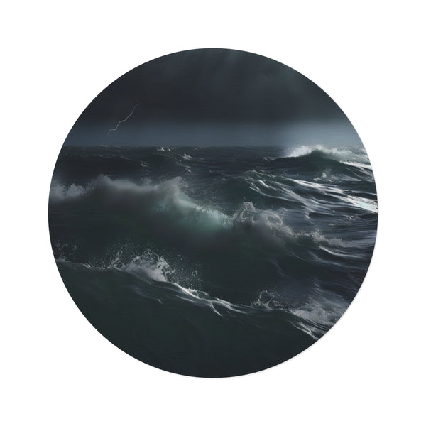 "Stormy Ocean Waves Rug"