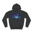 Stormy Ocean with Levitating Rocks Graphic Unisex College Hoodie - Jet Black Front