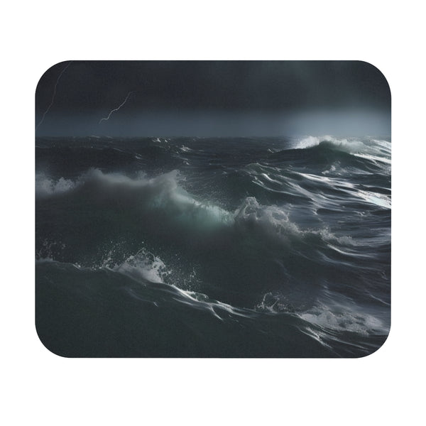 Stormy Sea Lightning Mouse Pad
